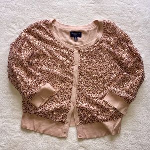 American Eagle Sequin Blush Cardigan Sweater